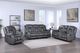 New Classic® Home Furnishings Morello Gray Dual Manual Reclining Loveseat-1