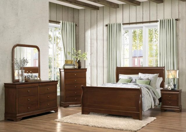Homelegance® Abbeville Dark Cherry Full Sleigh Bed-1