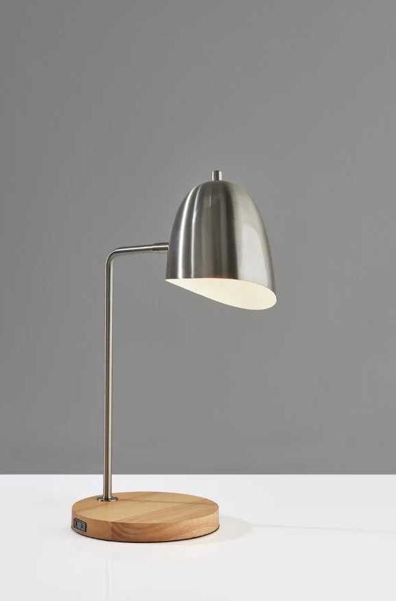Adesso® Jude Brushed Steel/Natural Desk Lamp-3