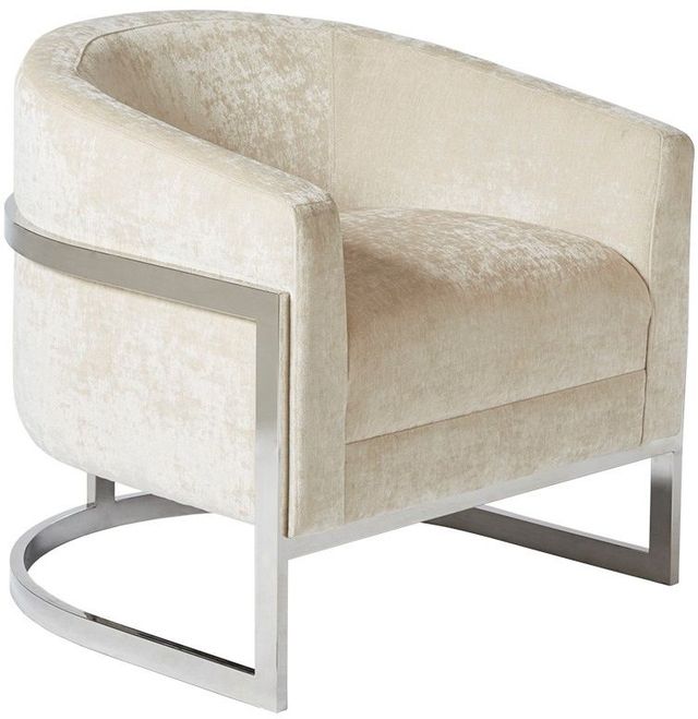 Olliix by Madison Park Cream/Chrome Haven Accent Chair-1