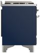 Ilve® Majestic III 48" Midnight Blue Pro Style Dual Fuel Natural Gas Range with French Top and Chrome Trim-4