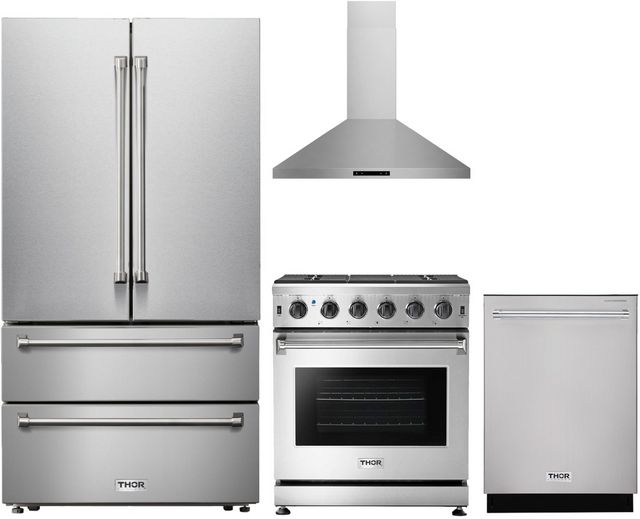 Thor Kitchen® 4 Piece Stainless Steel Kitchen Package | Hudson Appliance