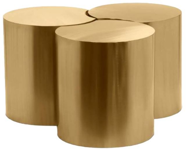 Meridian Furniture Dimple 3-Piece Gold 16" Modular Nesting Coffee Table Set-0