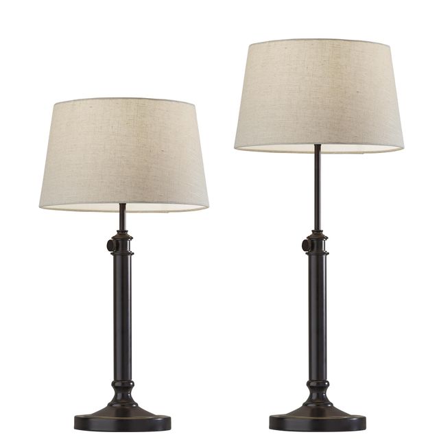 Adesso® Mitchell Set of 2 Antiqued Black Table Lamps-0