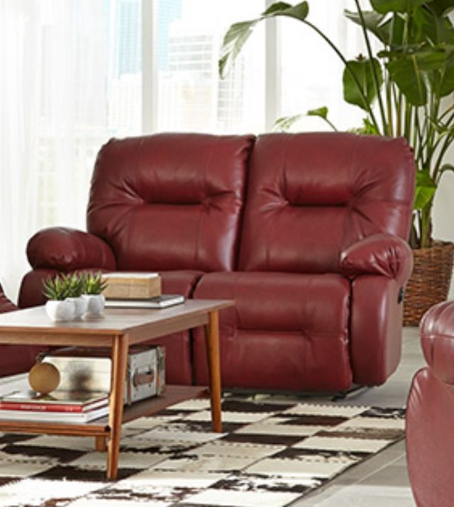Best® Home Furnishings Customizable Brinley Leather Power Reclining Space Saver® Loveseat-1