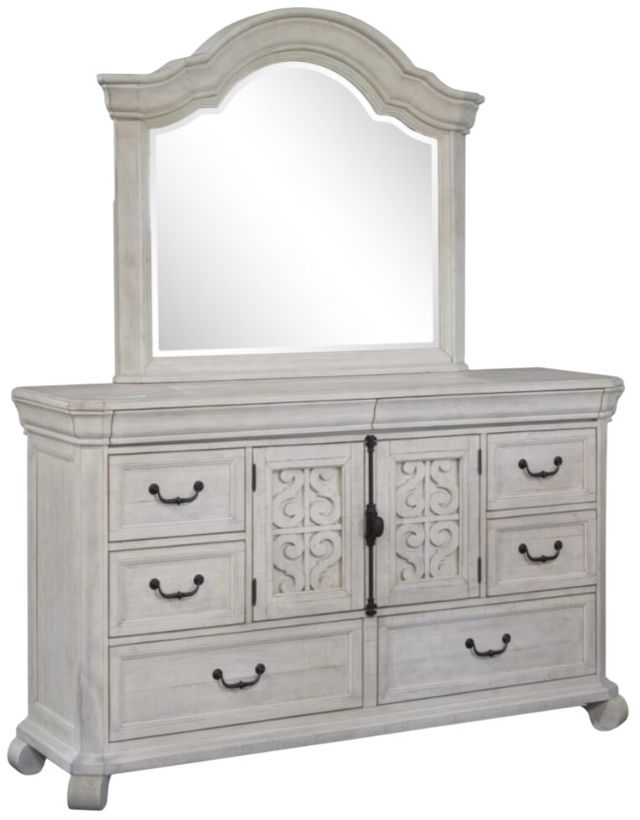 Magnussen Home® Bronwyn Alabaster/Toasted Nutmeg Dresser and Shaped Mirror-0