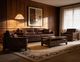 International Furniture Direct Walnut Brown Leather Accent Chair-1