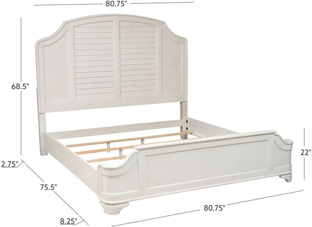 Powell® Naples Antique White King Panel Bed-2