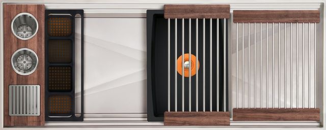 The Galley® American Black Walnut ThinTop™ WashStation™ 3S + DryDock® 12-0