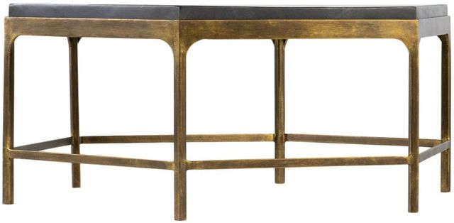 Hooker® Furniture Commerce and Market Dark Wood Octavius Cocktail Table with Gold Base-0