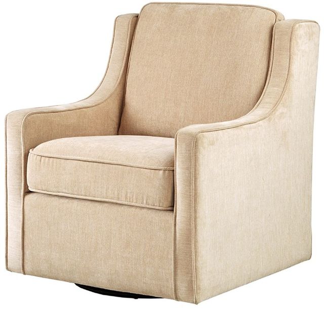 Olliix by Madison Park Cream Harris Chenille Swivel Chair-3