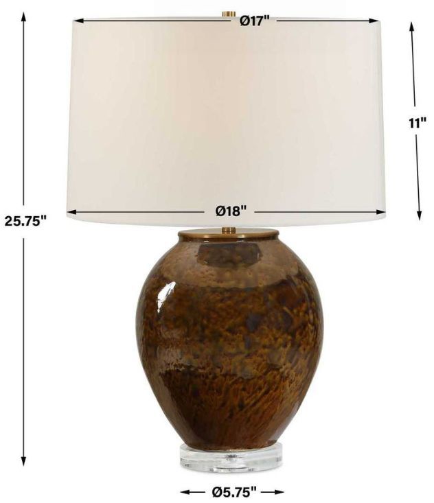 Uttermost® Rye Glazed Brown Table Lamp-3