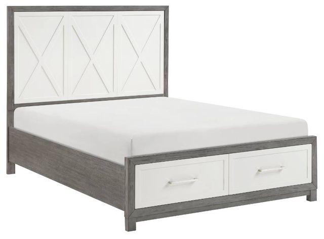 Homelegance® Rowan Gray/Ivory Queen Platform Storage Bed-0