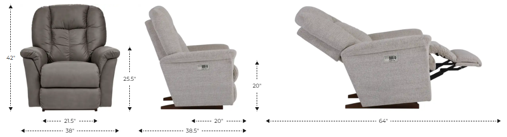 La-Z-Boy® Jasper Shitake Power Rocking Recliner with Headrest