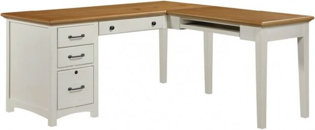 Winners Only® Cardiff Brown/White 66" Desk with 39" Return-0
