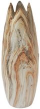 Deco Marche Beige 7" Ceramic Marbled Decorative Vase with Angled Edge Opening and Rust Accents-0