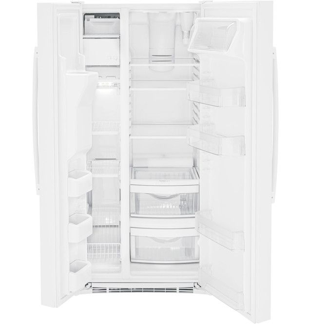 GE® 33" 23.0 Cu. Ft. White Side-by-Side Refrigerator-2
