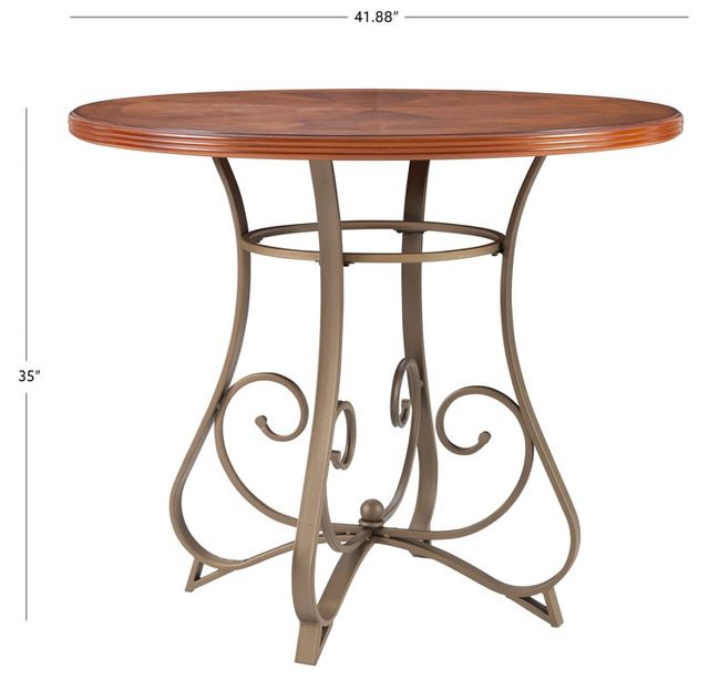 Powell® Hamilton Brushed Medium Cherry Dining Table with Bronze Base-1