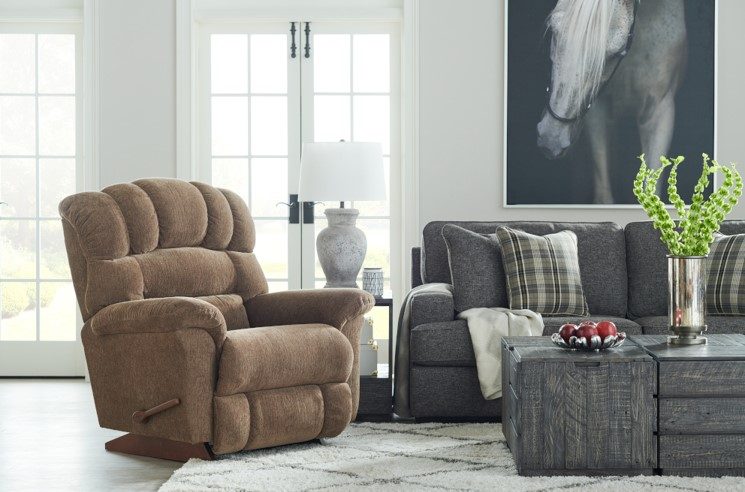 La-Z-Boy® Randell Mocha Manual Rocking Recliner | Butcher