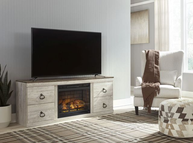 Signature Design by Ashley® Willowton Whitewash TV Stand with Electric Fireplace-4