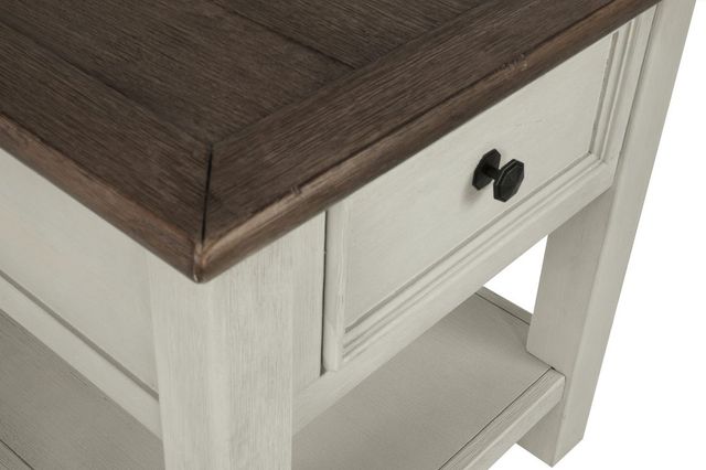 Signature Design by Ashley® Bolanburg Weathered Oak Rectangular End Table with Antique White Base -4
