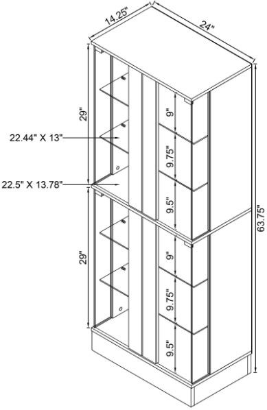 Coaster® Cabra Black Display Cabinet-1