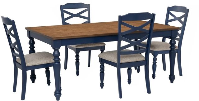 Powell® Trimble 5-Piece Beige/Navy Blue Dining Set-0
