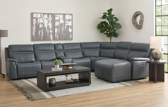 Flexsteel® Sawyer Marine Leather Power Reclining Sectional with Power Headrests and Lumbar with Custom Layout Options-1