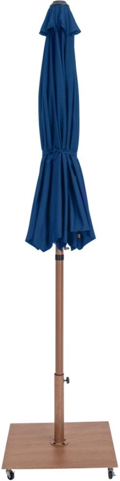 Meridian Furniture Fiji Navy/Teak Aluminum Outdoor Patio Umbrella and Base-1