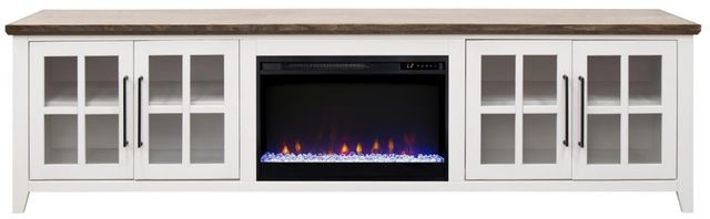 Legends Home Providence Bourbon/White 96" Fireplace Console-3