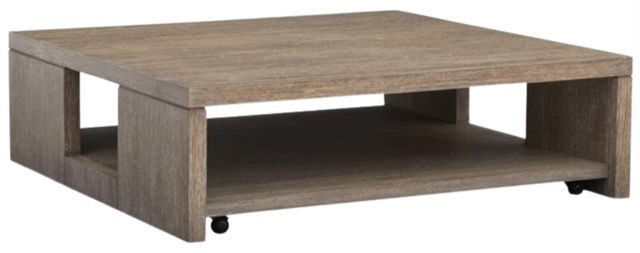 Magnussen Home® Conway Spiced Brown Square Cocktail Table with Casters-0