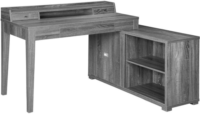 Coaster® Jamara Weathered Grey L-Shape Office Desk-0