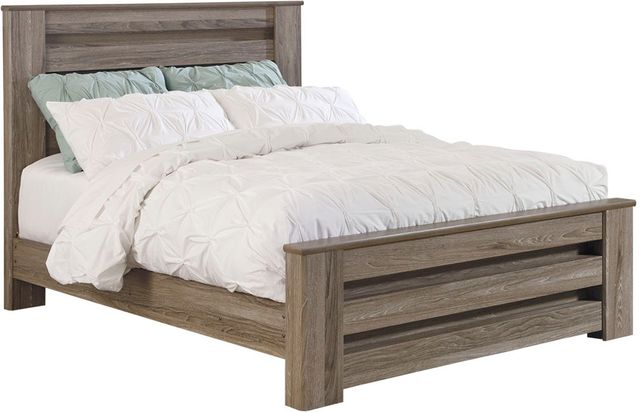 Signature Design by Ashley® Zelen 2-Piece Warm Gray Queen Panel Bed Set-1