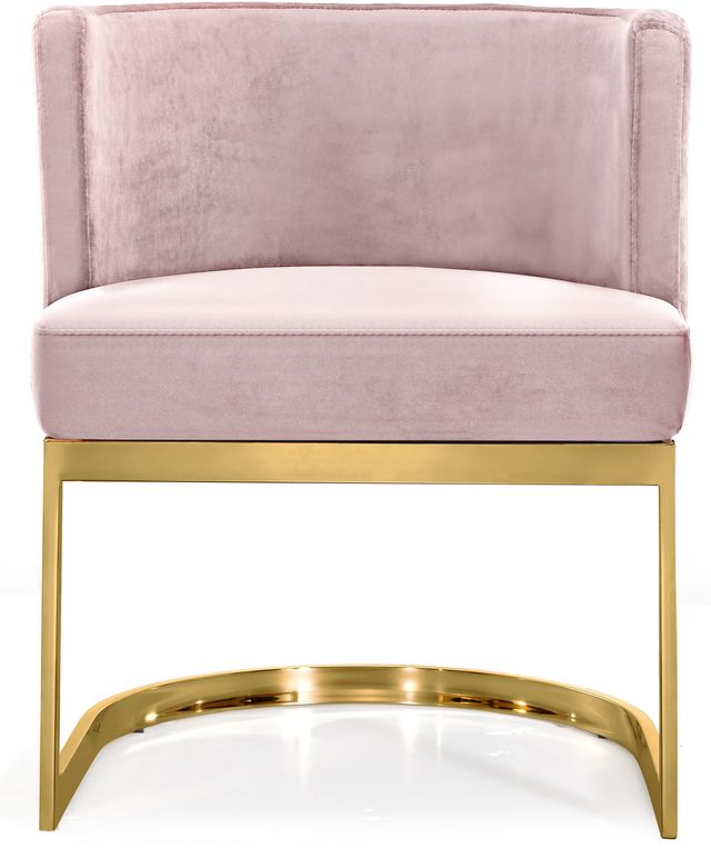 Meridian Furniture Gianna Pink/Gold Velvet Dining Chair-3