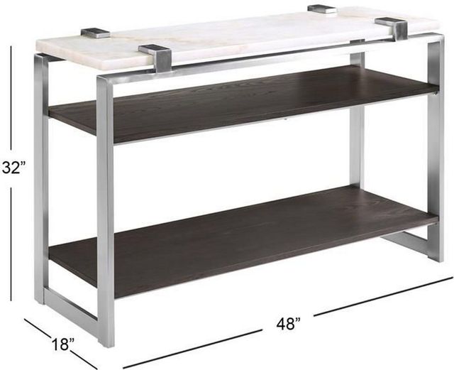 Magnussen Home® Paradox Pearl White Rectangular Sofa Table with Platinum Frame -2