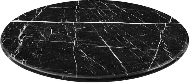 Steve Silver Co. Colfax 45" Round Black Marquina Marble Top with Black Base Dining Table-1