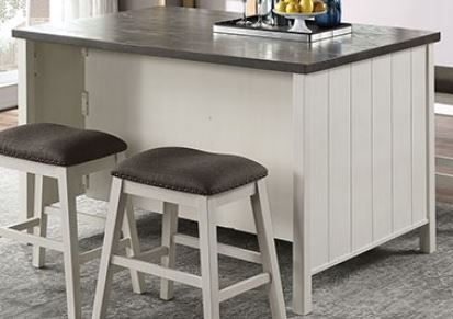 Furniture of America® Heidelberg Off-White Counter Height Table with Dark Gray Top -0