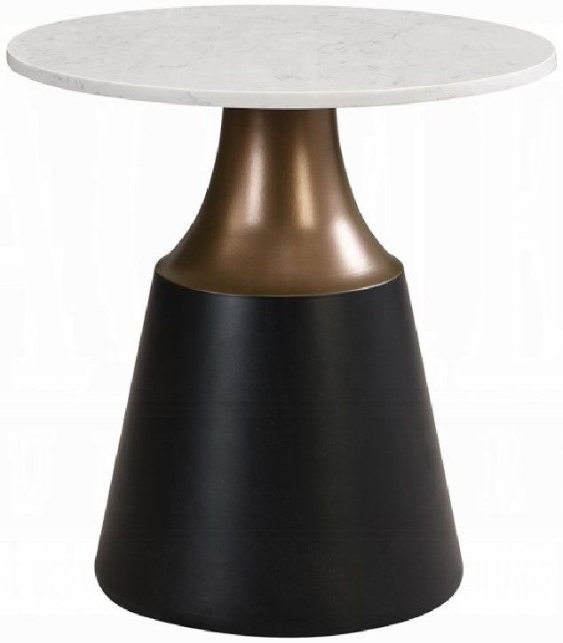ACME Furniture Jaramillo White End Table with Black Base-0