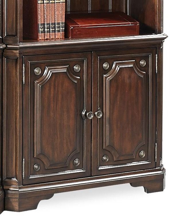 Aspenhome® Sheffield Warm Rubbed Brown Door Bookcases-1