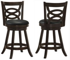 Coaster® Calecita 2-Piece Cappuccino Swivel Counter Stools with Upholstered Seat