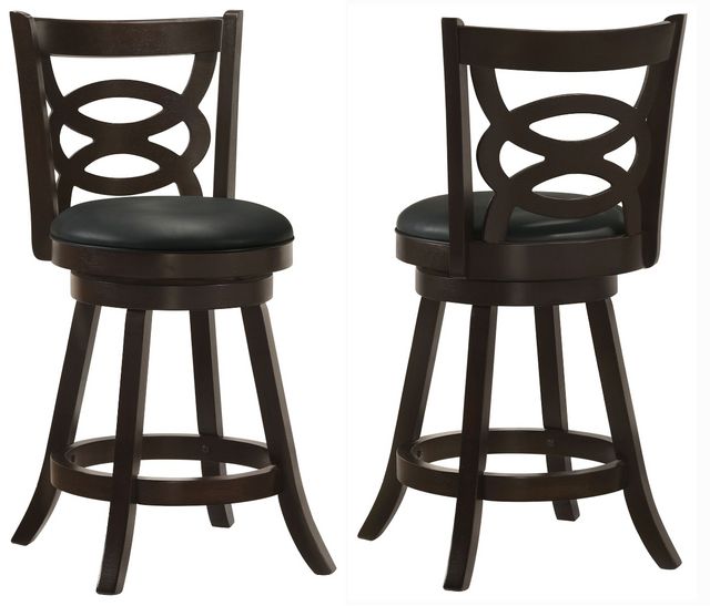 Coaster® Calecita 2-Piece Cappuccino Swivel Counter Stools with Upholstered Seat