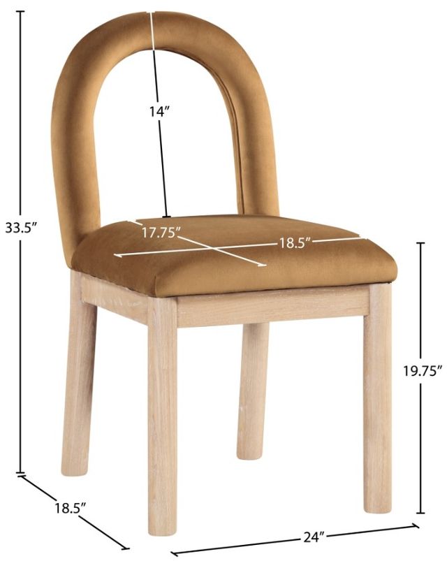 Meridian Furniture Conrad Saddle/Natural Upholstered Dining Chair-4