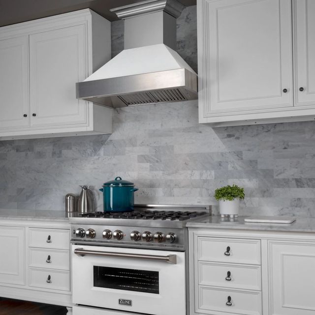 ZLINE 48" Matte White Outdoor Wall Mounted Range Hood -7
