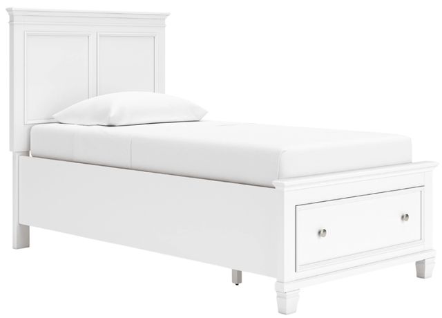 Signature Design by Ashley® Fortman White Twin Panel Storage Bed-0