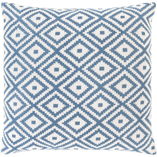 Surya Kanga Dark Blue 22"x22" Toss Pillow with Down Insert-0