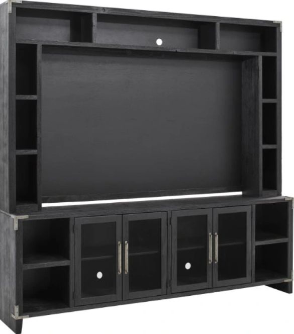 aspenhome® Quincy Vintage Black 97" Console and Hutch-0