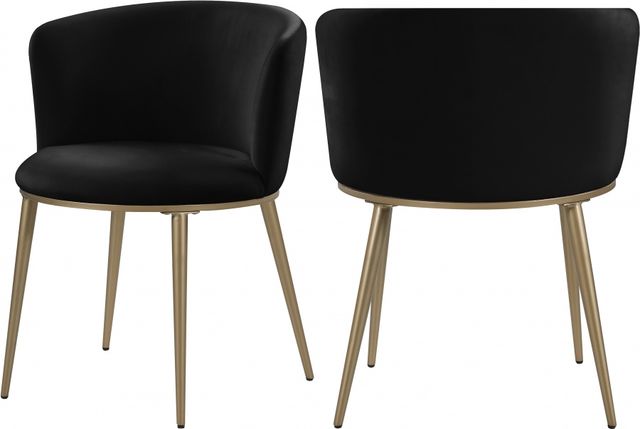 Meridian Furniture Skylar Black/Gold Velvet Dining Chair-1