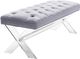 TOV Furniture Claira Grey Lucite Bench-2