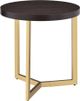 Elements International Harper Espresso End Table with Gold Base-1