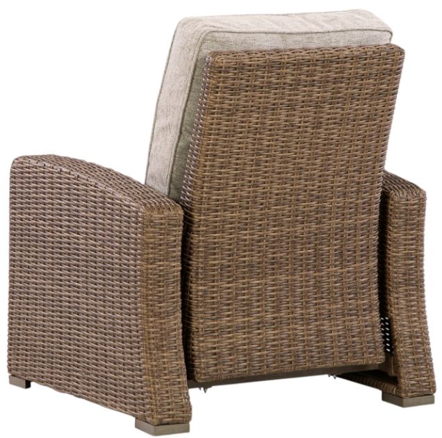 Signature Design by Ashley® Laguna Heights Beige/Gray Fabric/Resin Wicker Outdoor Manual Recliner-4